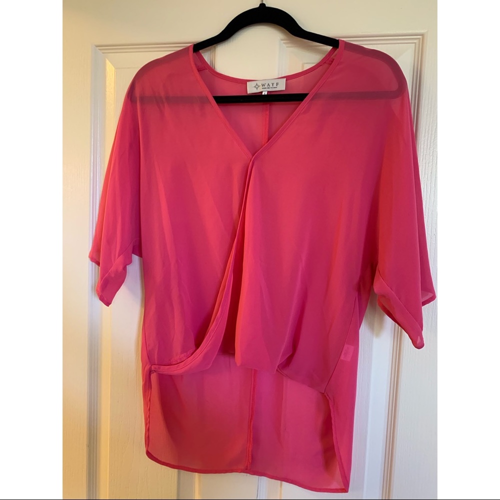 WAYF pink blouse